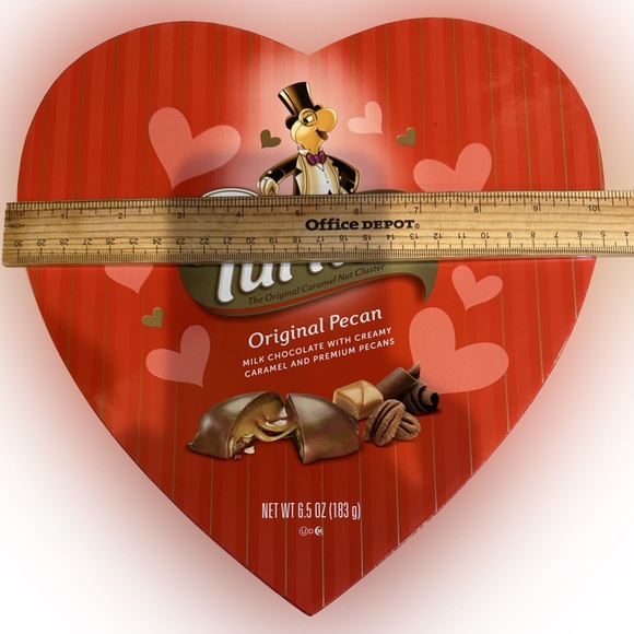 VTG DeMETs TURTLE VALENTINE STRIPE HEART CHOCOLATE BOX 10.25” RED PINK GIFT LOVE - Picture 2 of 9